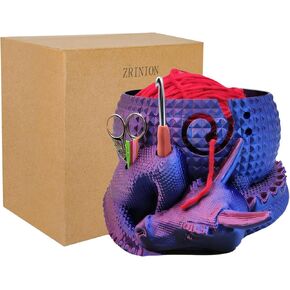 Fantasy Dragon and Egg Large Yarn Bowl for Crocheting Funny,Crochet Bowls for Yarn,Yarn Bowl for Knitting,Yarn Holder for Crocheting,Perfect Gifts for the Knitter,8.66inch×7.09inch×4.92inch(purple)