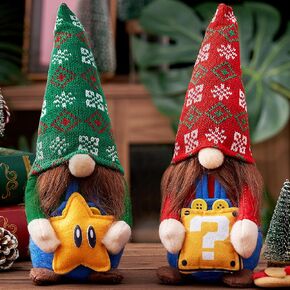 Christmas Gnomes Plush Decorations-2pcs Handmade Swedish Tomte Gnomes Christmas Decorations-Figurine Nordic Xmas Holiday Gnomes Decor Indoor Home/Table/Office/Fireplace/Kitchen Christmas Decorations
