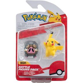Pokémon Pikachu & Ferkuli Battle Mini Figures Set, 5 cm, from The Battle Figure Pack