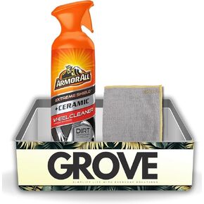 Ceramic Wheel Cleaner Spray 18 oz Bundle with Microfiber Cloth - Ceramic Technology for Long-Lasting Protection - All Wheel Cleaner Spray to Repel Dirt and Grime - Wheel Tire Cleaner - (2 Items)