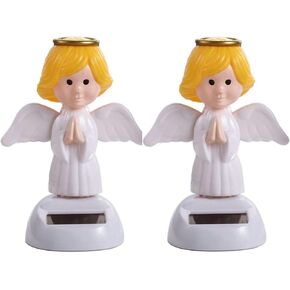 2Pcs Solar Powered Dancing Toys,Angel Solar Dancing Figures,Solar Powered Shaking Hand Doll Toys,for Car Decoration Window Car Dashboard Automotive Interior Accessorie Solar Power Kits Toys and Games