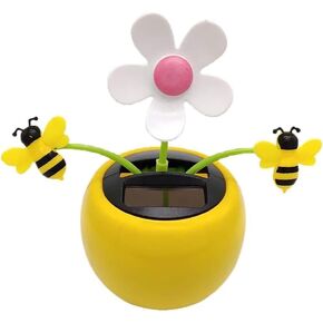 Solar Apple Blossom Bee Dancing FlowerSolar Dancing Ornament, Solar Dancing Figurines, Car Swinging Dancing Car Windowsill Decoration Honey Bee Swing Sunflower, Solar Power Kits
