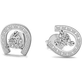 AKTAP Horseshoe Stud Earrings for Fashion Jewelry Crystal Cubic Zirconia Earrings