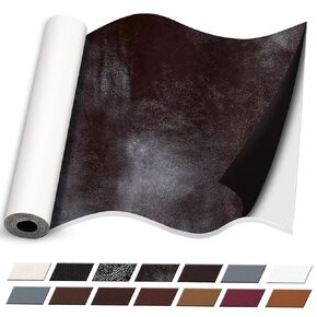 Leather Repair Tape - 16 * 60 Inch Large Self Adhesive Leather Repair Patch, Leather Tape Patch for Furniture Sofa, Car Seats, Leather Product Repair, Cuttable Vinyl Repair Patch Kit (Khaki)