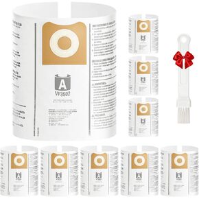 12 Pack VF3501 Shop Vac Bags, NOLKOLDOL Compatible with Ridgid Vacuum 3 to 4.5 Gallon Dust Bags Workshop Dry Vac Bags WS32045F