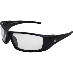 Alpha Omega AO2 Motorcycle Sunglasses Sports Riding Safety Glasses Z87.1 for Men or Women Black Frame w/Photochromic Clear to Smoke Lenses