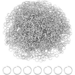 UNICRAFTALE About 1000Pcs 5mm Jump Rings 24 Gauge Stainless Steel Open Jump Rings Round Jump Rings Jewelry Accessories for DIY Bracelet Earring Jewelry Making, Necklace Repair