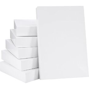 SUNCOLOR 6 Pack 14" Large White Gift Boxes With Lids For Clothes Presents