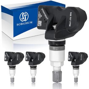 Sorghum Tire Pressure Monitoring System - Pre-Programmed TPMS Sensors 4 Packs 433MHz Compatible with 2013-2019 Volkswagen Jetta Beetle Passat Tiguan Audi A3 Q3 Porsche 911 Replace# 5Q0907275