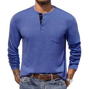 COOFANDY Men Long Sleeve T-Shirs Casual Basic Lightweight Fashion Shirts Soild Tees with Pockets