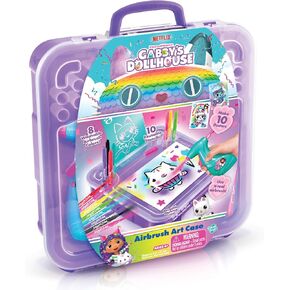 Gabby’s Dollhouse™ Airbrush Art Case! Handled Art case for Storage and Portability! Make Your own Cat-tasic Posters with Stencils and air Brush. Age 4+