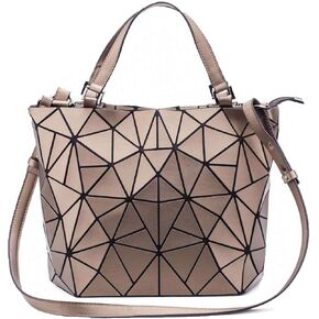Geometric Lattice Top-handle Handbag for Women Matte Tote Purse Handbags Geometry Shoulder Bag