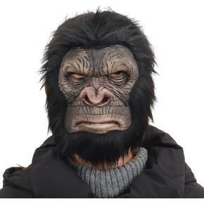 Halloween Angry Gorilla Chimp Half Head Mask Ape Novelty Mens' Maquerade For Cosplay Party Dressing Up