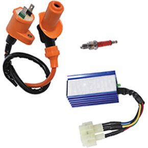WFLNHB Racing CDI Ignition Coil Spark Plug AC Replacement for Kawasaki Mule 550 1997-2004 Replacement for GY6 50cc 125cc 150cc