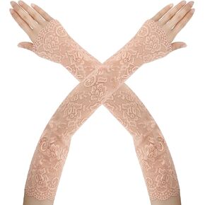 Long Lace Gloves Fingerless, Lace Sleeves, Lace Gloves Women Tea Party Wedding, Bridal Sleeves