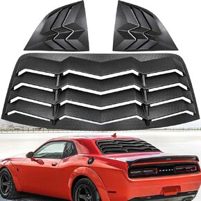 Rear+Side Window Louvers for Dodge Challenger 2008 2009 2010 2012 2013 2014 2015 2016 2017 2018 2019 2020 2021 2022 2023 Windshield Sun Shade Covers in GT Lambo Style Fit All Weather