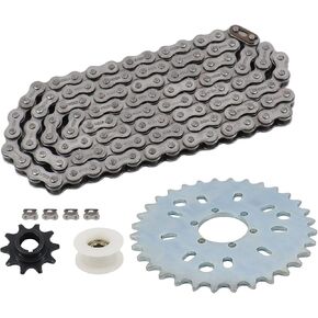 415 Chain Wheel 32T Sprocket Front 10T Sprocket with 110L Links Kit for 49cc 50cc 66cc 80cc Motorized Bicycle Bike Moped Parts