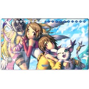 New Mlikemat DTCG Playmat Digimon Angewomon Yagami Hikari Tailmon Trading Card Game Mat Pad + Free Bag