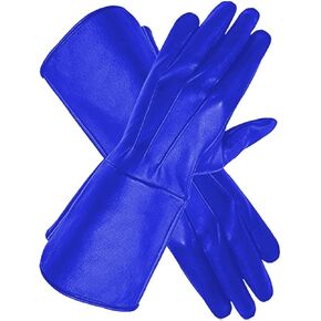 Men Leather Gauntlets Extended Cuff Gloves