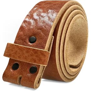 Mens Heavy-Duty (4.8~5.5 mm thick) Genuine Full Grain Leather Belt Strap 1-1/2"(38mm) Wide