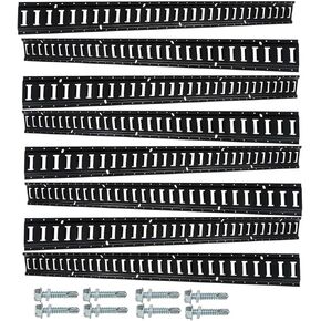 labwork 8 PCS Powder Coat Black E Track Tie Down Rail Kit 5 Foot for Garages Van Trailers Motorcycle Tie Downs Heavy Loads Up to 2000 lbs