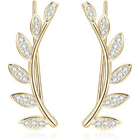 WOAINI Moissanite Earring, Climber Earrings for Women, 925 Sterling Silver Hypoallergenic Moissanite Ear Cuffs Crawler Earring Lab Diamond Earrings Jewelry Gifts For Mom Her