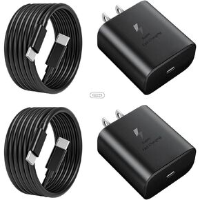 [2 Pack]45W USB-C Samsung Super Fast Charger PD3.0 with 6FT Type C Charging Cable Cord for Samsung Galaxy S23 Ultra/S23/S23+/S22/S22 Ultra/S22+/Note 10/20/S20/S21, Galaxy Tab S7/S8 PPS Wall Charger2.0