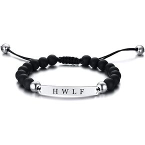 ZKXXJ WWJD HWLF Bracelet Set for Men Women,Adjusted Black White Beaded Onyx What Would Jesus Do He Would Love First Bracelets Inspirational Religious Reminder Jewelry Baptism Easter Gift