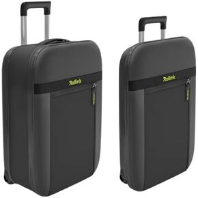 Rollink Flex Aura Cabin Premium Fully Collapsible Suitcase - Silent, Coated Wheels for Smooth Gliding, Durable & Impact-Resistant design, Water Resistant Fabric on Each Side, Carry-On 21" 10.5 GL