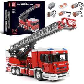 Mould King 17022 Technik City Fire Truck Kit, Rescure Fire Engine Toy Set with 8 Motors, Emergency Vehicle Building Toys for Kids, Model Car Toy for Adult (4400 Pieces)