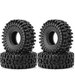 1.9 RC Crawler Tires With Foam Insert 1/10 Soft Rubber Mud Grappler Wheels Tyres OD 4.72" For 1:10 Rock Crawler Car Traxxas TRX4 Axial SCX10 II RC4WD D90 TF2 Tamiya CC01 Gen8 1.9" Rims 4PCS