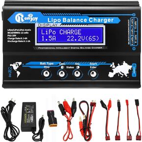 B6 Balance Charger/Discharger with Power Supply Lipo Battery Charger RC Car Battery Charger for 1S-6S LiPo Lilon Life 1S-15S NiCd NiMh Pb RC Battery