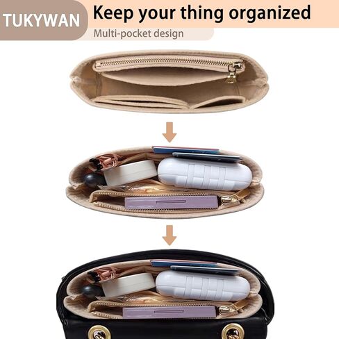 منظم حقيبة لحقيبة Longchamp الصغيرة، مجموعة تحويل حقيبة أحزمة الكتف لمجموعة تحويل Longchamp قابلة للتعديل لحقيبة صغيرة للنساء (ذهبي بني) in Kuwait