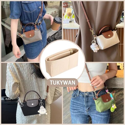 منظم حقيبة لحقيبة Longchamp الصغيرة، مجموعة تحويل حقيبة أحزمة الكتف لمجموعة تحويل Longchamp قابلة للتعديل لحقيبة صغيرة للنساء (ذهبي بني) in Kuwait