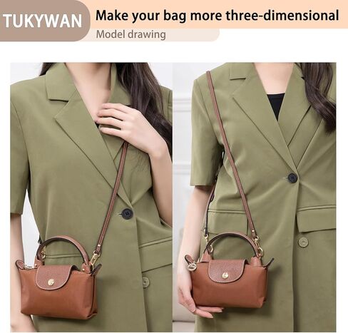 منظم حقيبة لحقيبة Longchamp الصغيرة، مجموعة تحويل حقيبة أحزمة الكتف لمجموعة تحويل Longchamp قابلة للتعديل لحقيبة صغيرة للنساء (ذهبي بني) in Kuwait