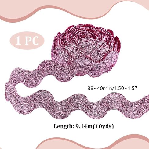 AHANDMAKER Pink Wave Bending Fringe Trim 1.57 Inch Wide 10 Yard Wave Sewing Bending Fringe Trim for Sewing Clothes Gift Wrapping Home Party Decoration, Flamingo in Saudi Arabia
