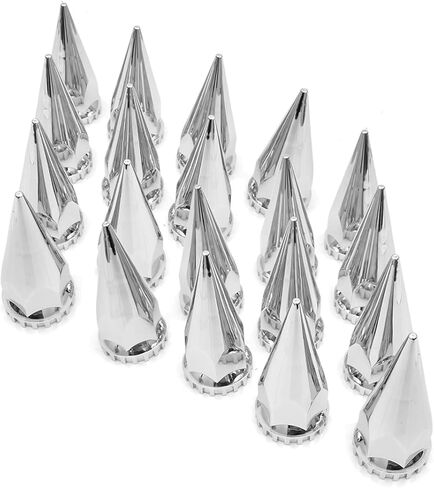 33mm Lug Nut Covers Chrome Flanged Lug Nut Cover Caps for Semi Trucks (Pack of 20) (Bullet Push-in) in Saudi Arabia