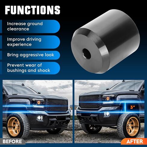 مجموعات رفع التسوية الأمامية مقاس 3 بوصات مناسبة لسيارة Ford F250 F350 Super Duty 4WD 2005-2023، وفواصل زنبركية أمامية مقاس 3 بوصات مع موسعات للصدمات ومسامير عروة عالية القوة 10.9 in Saudi Arabia