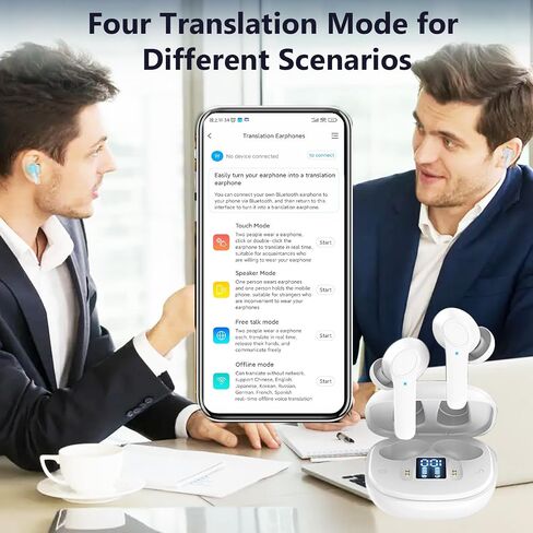 Translation Earbuds, Earbud Translator in Real Time, Language Translator Earbuds, Two-Way Translator Device with APP for 74 Languages & 70 Accents, Fast Reaction, Instant Translation in Saudi Arabia