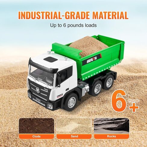 VEVOR RC Dump Truck Toy for Kids, Large Size 10-Channel 1:14 Scale, 50 Min x2 Long Battery Life with Light & Sound Effect Remote Control Construction Birthday Xmas Gifts Ideas for Boys Age 8 9 10 & Up in Saudi Arabia