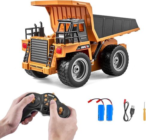 VEVOR RC Dump Truck Toy for Kids, Large Size 10-Channel 1:14 Scale, 50 Min x2 Long Battery Life with Light & Sound Effect Remote Control Construction Birthday Xmas Gifts Ideas for Boys Age 8 9 10 & Up in Saudi Arabia