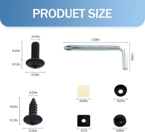 8 PCS Car License Plate Screws Set, Stainless Steel License Plate Bolts Fasteners Kits, Vehicle Screws Caps with Installation Tool, Universal Retainer for Most Cars (Black) in Saudi Arabia
