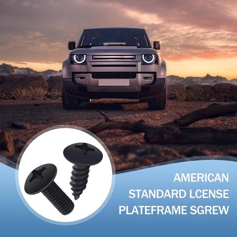 8 PCS Car License Plate Screws Set, Stainless Steel License Plate Bolts Fasteners Kits, Vehicle Screws Caps with Installation Tool, Universal Retainer for Most Cars (Black) in Saudi Arabia