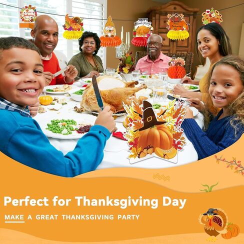 10 عبوات من قطعة مركزية على شكل قرص العسل لعيد الشكر في تركيا، لوازم زينة حفلات عيد الشكر ثلاثية الأبعاد لطاولات الخريف المركزية لحفلات عيد الشكر وحفلات اليقطين وحفلات عيد الأصدقاء السعيدة in Kuwait