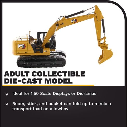 Diecast Masters 1:50 Caterpillar 323 Hydraulic Excavator | High Line Series Cat Trucks & Construction Equipment | 1:50 Scale Model Diecast Collectible | Diecast Masters Model 85571 in Saudi Arabia