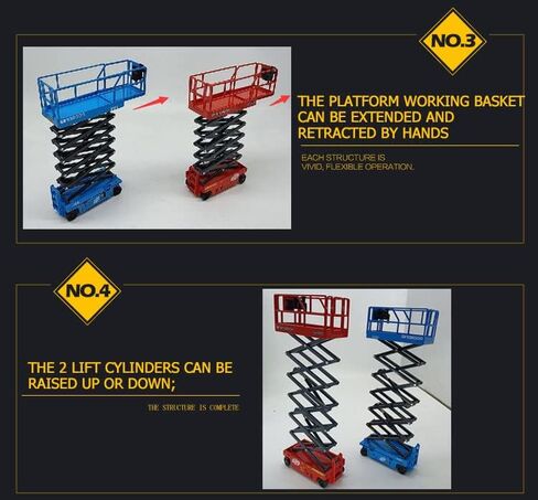 مقياس 1:30 Sinoboom 1212 مقصية نموذج منصة العمل طبق الاصل مجموعة اللعب سلة تمديد 2 اسطوانات رفع in Kuwait