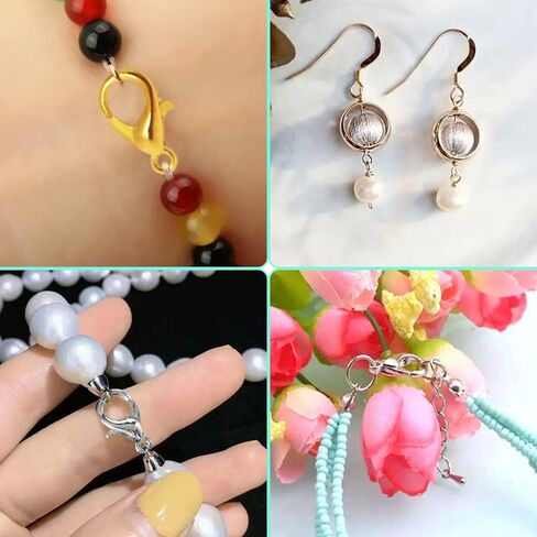 حلقات القفز SourceTon لمستلزمات صنع المجوهرات وإصلاح القلائد مع مشابك جراد البحر مع قطعتين من حلقة القفز أداة فتح/إغلاق (1140 قطعة، فضي وذهبي) in Kuwait