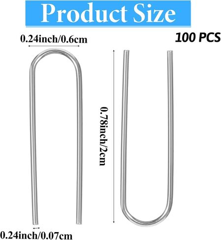 100pcs High Temperature Nichrome Wire Jump Rings, 21 Gauge Wire Diameter U Shaped Hanger Hooks with Plastic Storage Box for DIY Pendant Ceramic Ornaments Fusing in Glass Porcelain Stoneware in Saudi Arabia