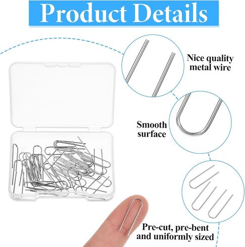 100pcs High Temperature Nichrome Wire Jump Rings, 21 Gauge Wire Diameter U Shaped Hanger Hooks with Plastic Storage Box for DIY Pendant Ceramic Ornaments Fusing in Glass Porcelain Stoneware in Saudi Arabia