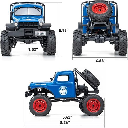 FMS RC Crwaler 1/24 مقياس FCX24 Power Wagon RTR V2 4WD 2.4 جيجا هرتز 3CH للطرق الوعرة RC نموذج سيارة هواية درجة التحكم عن بعد (أصفر) in Kuwait